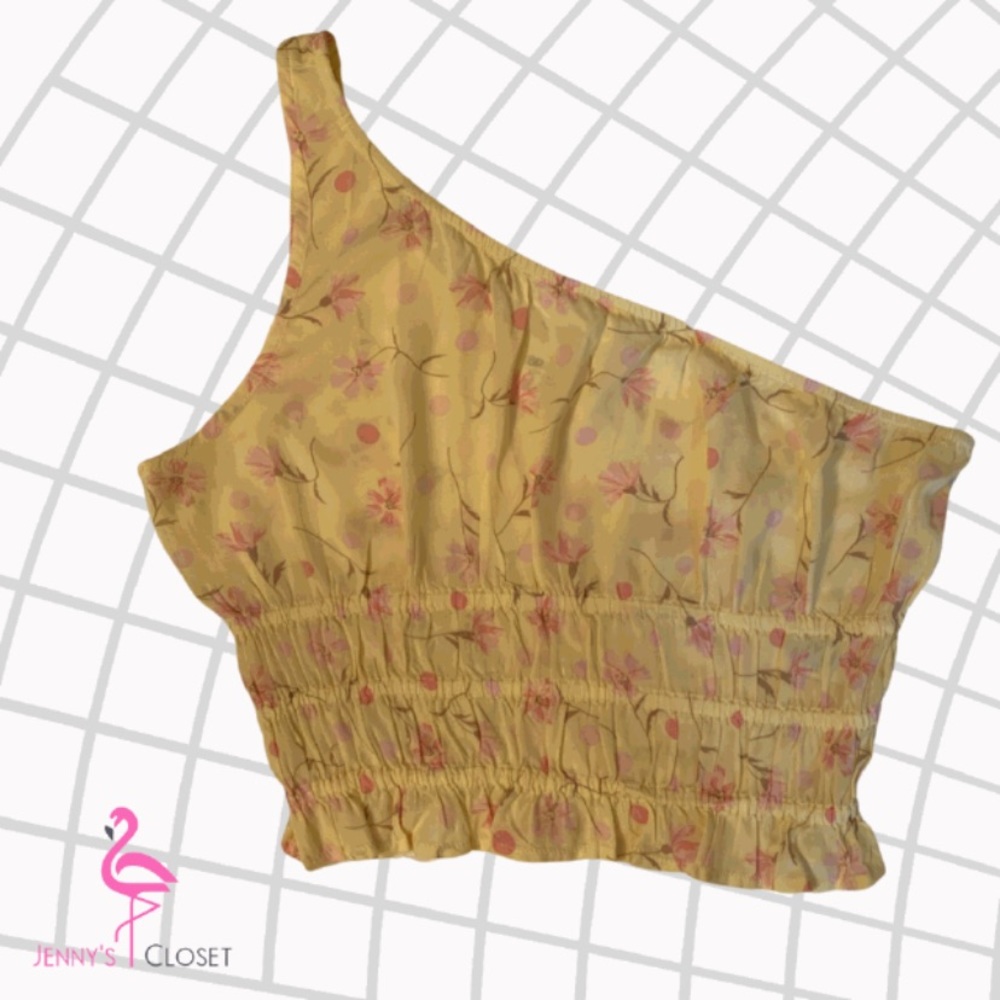 BP, Size M, Yellow One Shoulder Crop Top